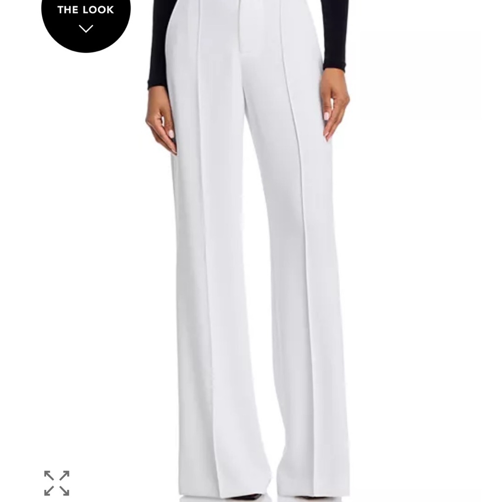 Alice + Olivia White Wide Leg Pants